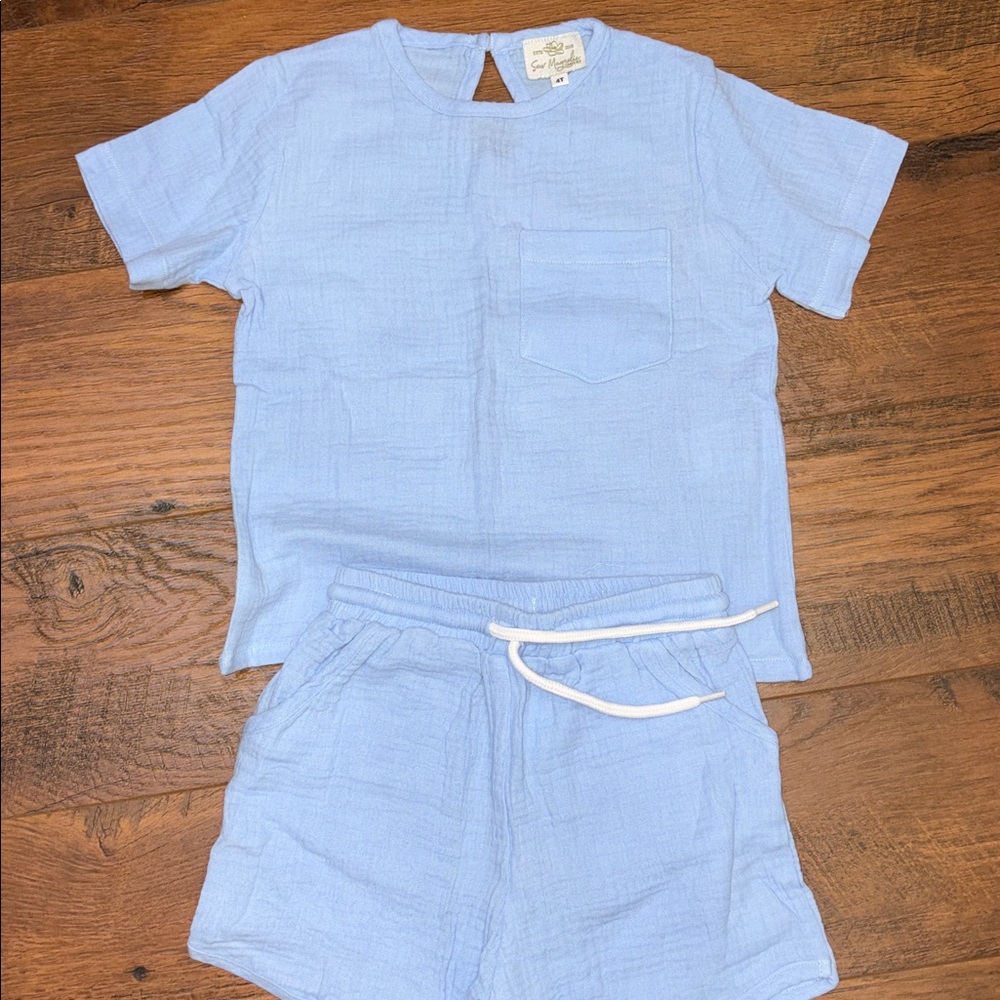 Magnolia Soft Blue Kids Pajama Set